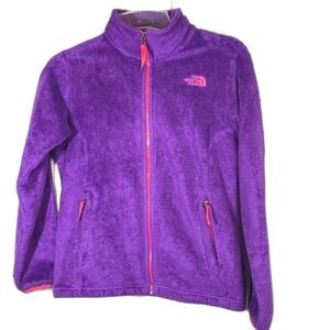 The North Face Purple Fleece Jacket with Stand-Up Collar size XL/18 pink trim‎